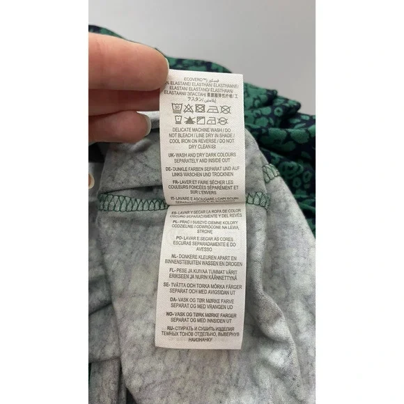 NWT Boden Jersey Midi Dress Floral Modest Cottagecore Blue Green Women's US 12L - Picture 12 of 15